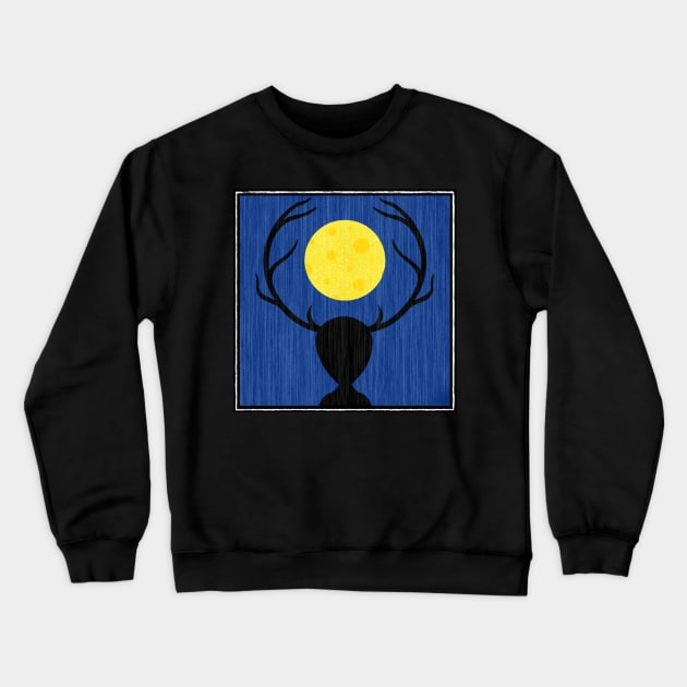 The Blizzard - Hannibal Wendigo and Moon Crewneck Sweatshirt by OrionLodubyal